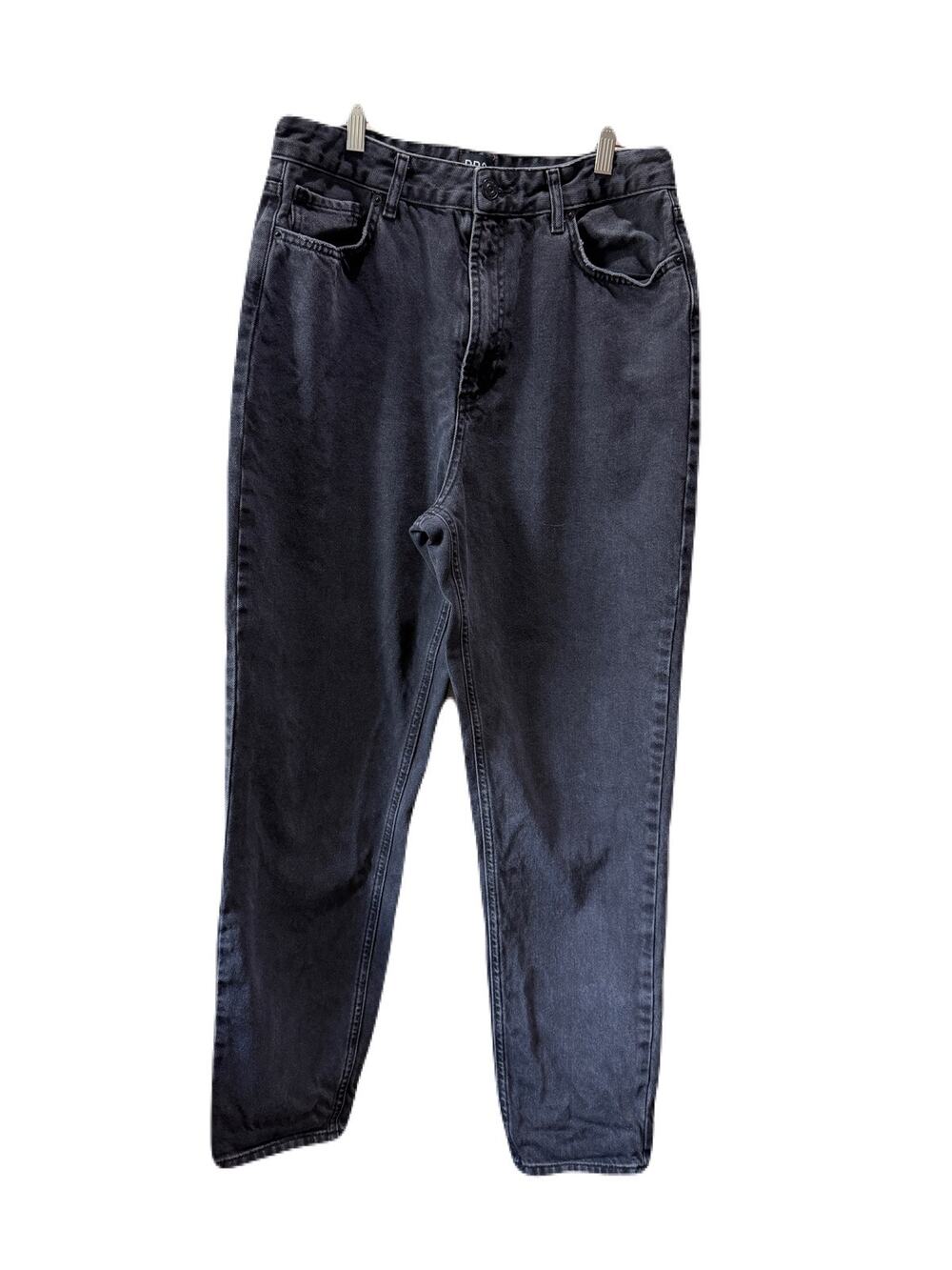 BDG Womens Mom High Rise Tapered Leg Relaxed Fit Black Denim Jean 31X29